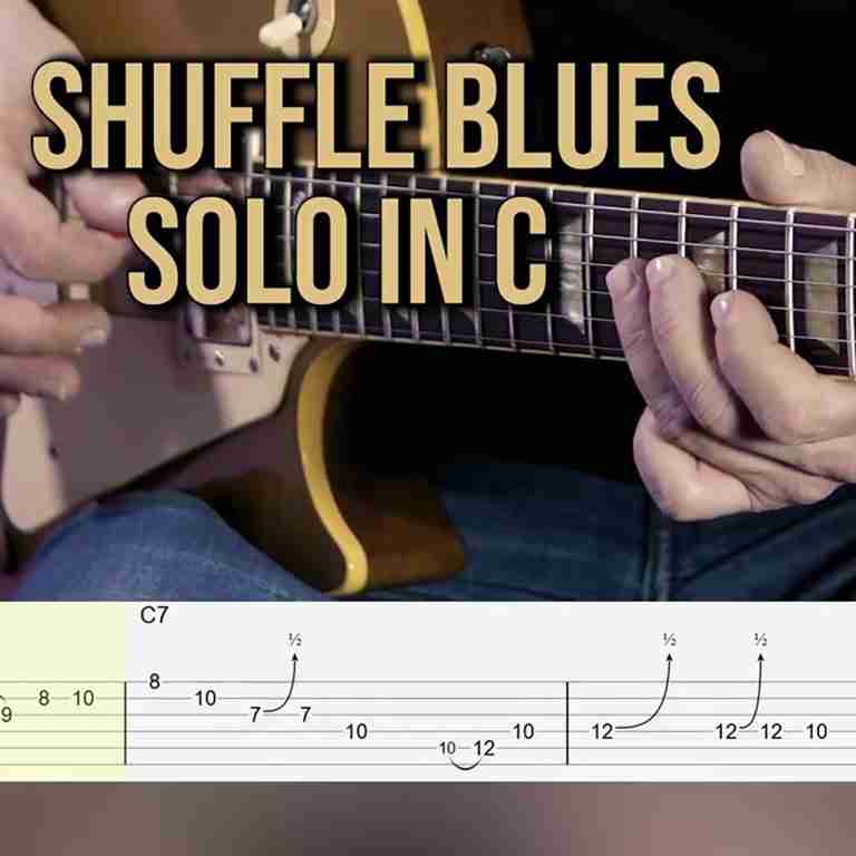 Easy Shuffle Blues Solo in C